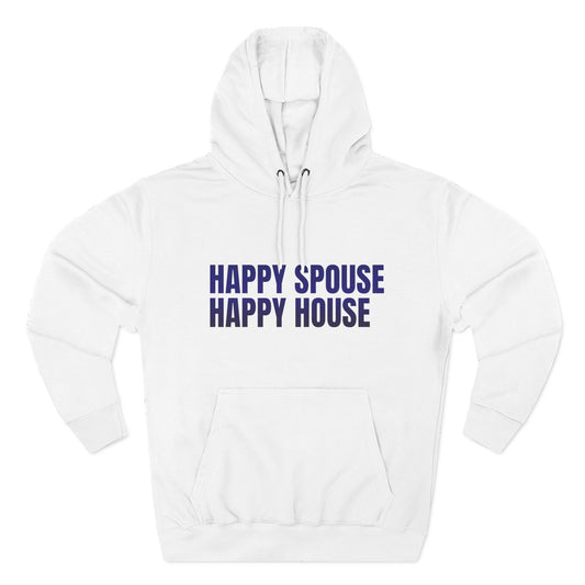 Happy Spouse Hoodie | Cozy Fleece Sweatshirt for Couples, Gift for Him or Her, Funny Relationship Apparel, Wedding Anniversary