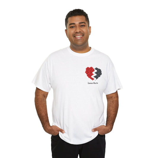 Heartbreak Message Tee - Love Hurts Unisex Heavy Cotton T-Shirt, Casual Wear, Gift for Heartbroken Friends, Statement Shirt, Emotional [...]