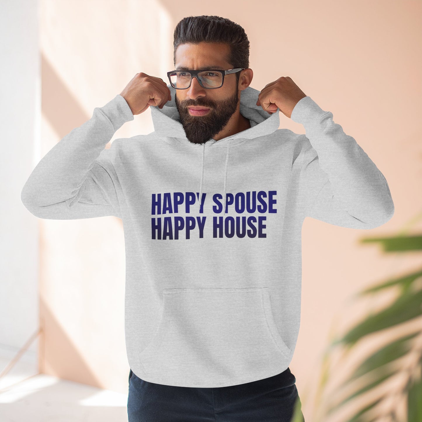 Happy Spouse Hoodie | Cozy Fleece Sweatshirt for Couples, Gift for Him or Her, Funny Relationship Apparel, Wedding Anniversary